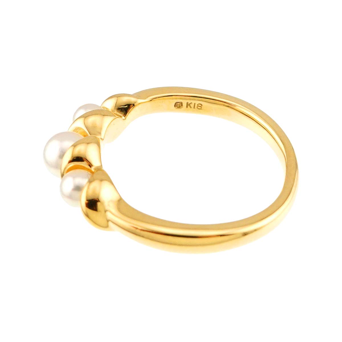 Baby Pearl 4.7-3.5mm Ring 18K YG 750 Size7.5(US)