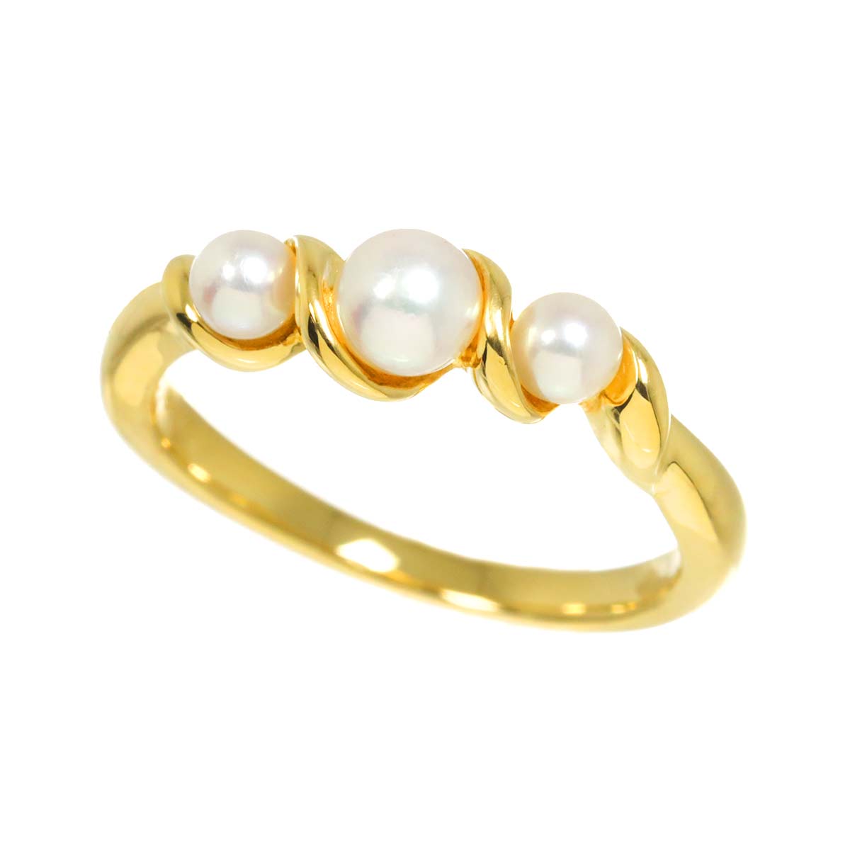 Baby Pearl 4.7-3.5mm Ring 18K YG 750 Size7.5(US)