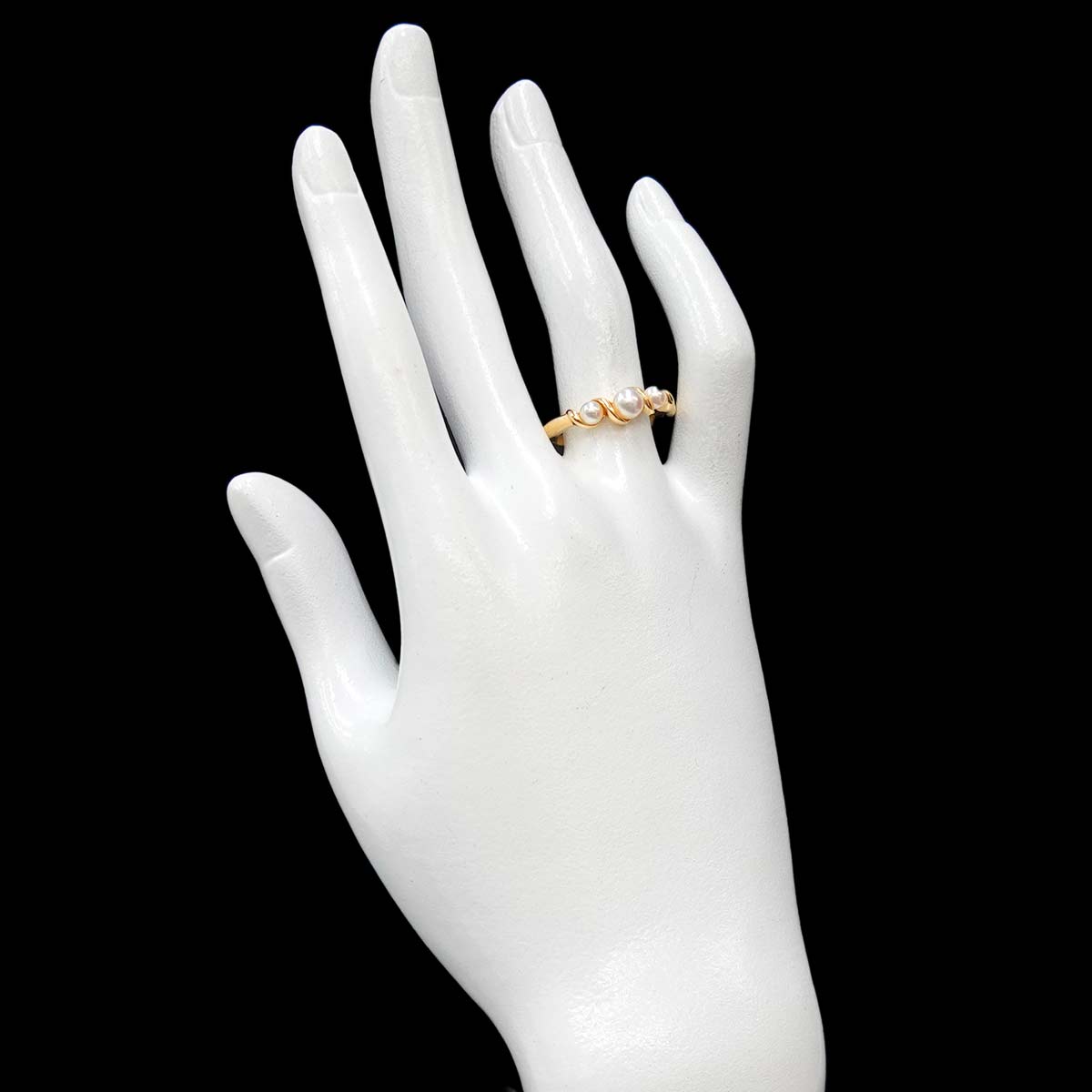 Baby Pearl 4.7-3.5mm Ring 18K YG 750 Size7.5(US)