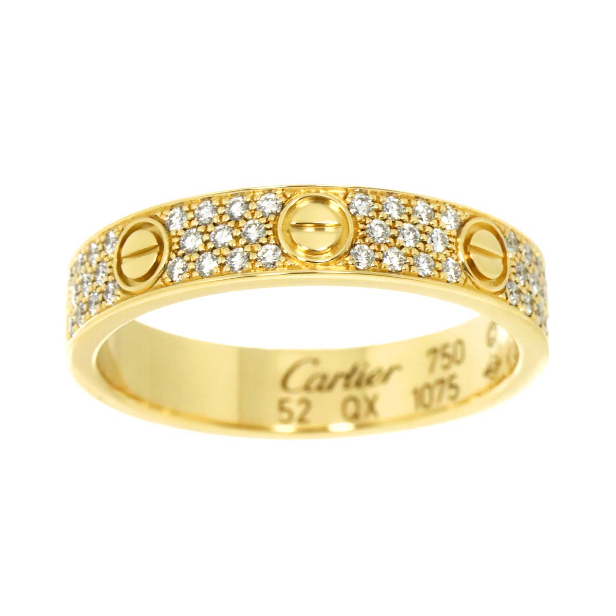 Love Ring SM Full Pave Diamond 18K YG 750 size52 Size:6(US)