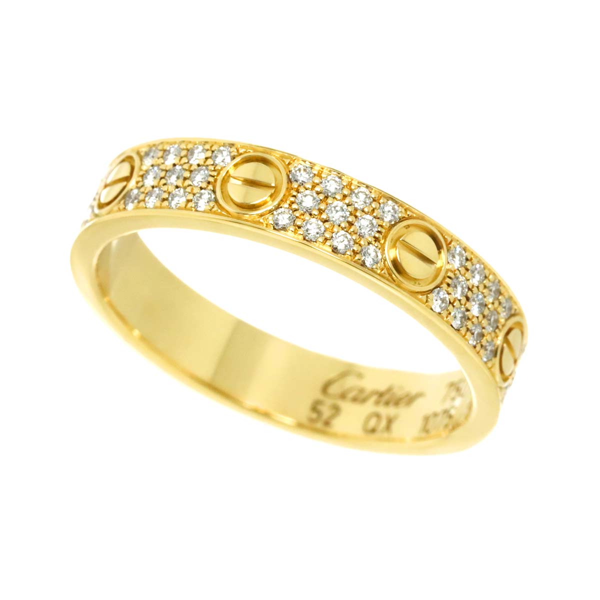 Love Ring SM Full Pave Diamond 18K YG 750 size52 Size:6(US)