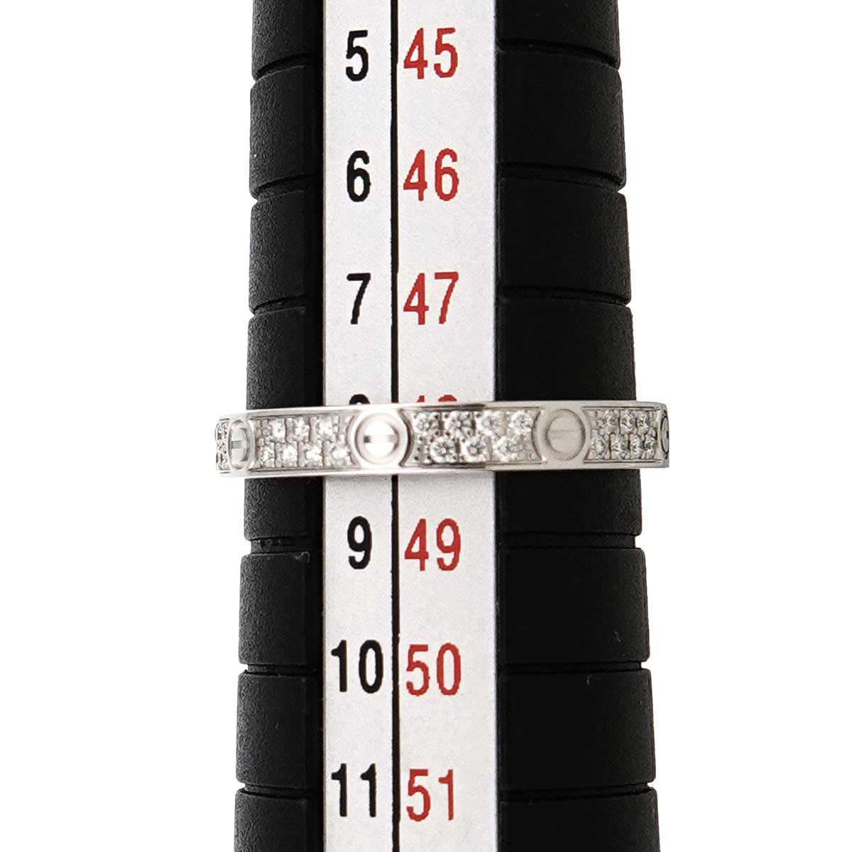 Mini Love Mini Ring Full Pave Diamond 18K WG 750 size48 4.5(US)