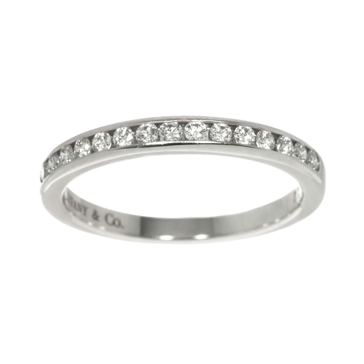 Half Diamond band Ring Platinum Size4(US)
