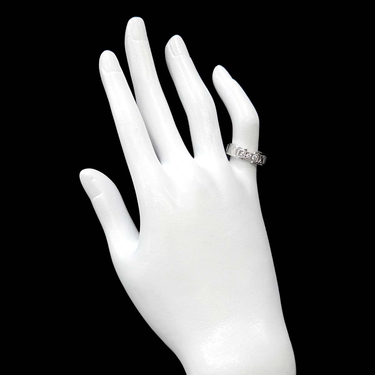 Atlas Diamond Ring 18K White Gold 750 size4.5-4.75(US)