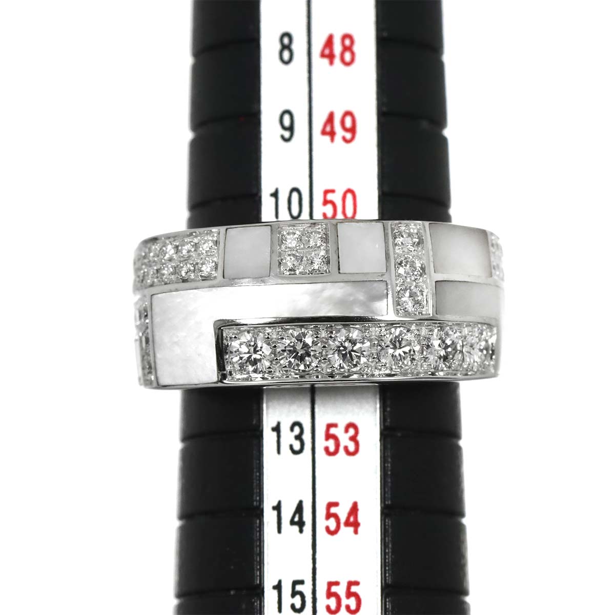 Diamond MOP Ring 18K WG 750 size6(US)