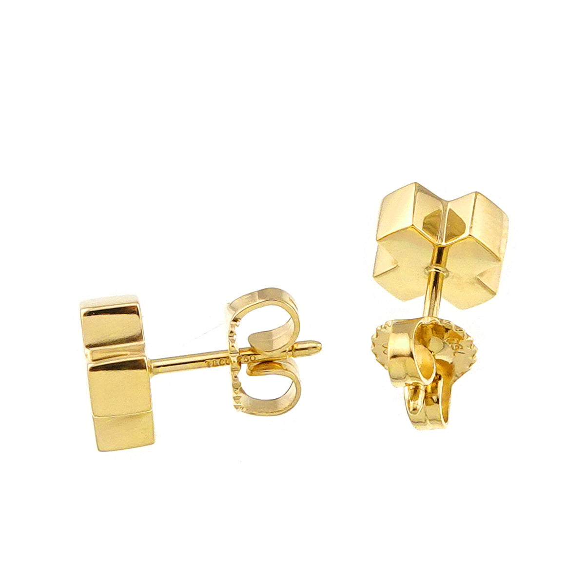 Roman Cross Earrings Pierced 18K Yellow Gold 750