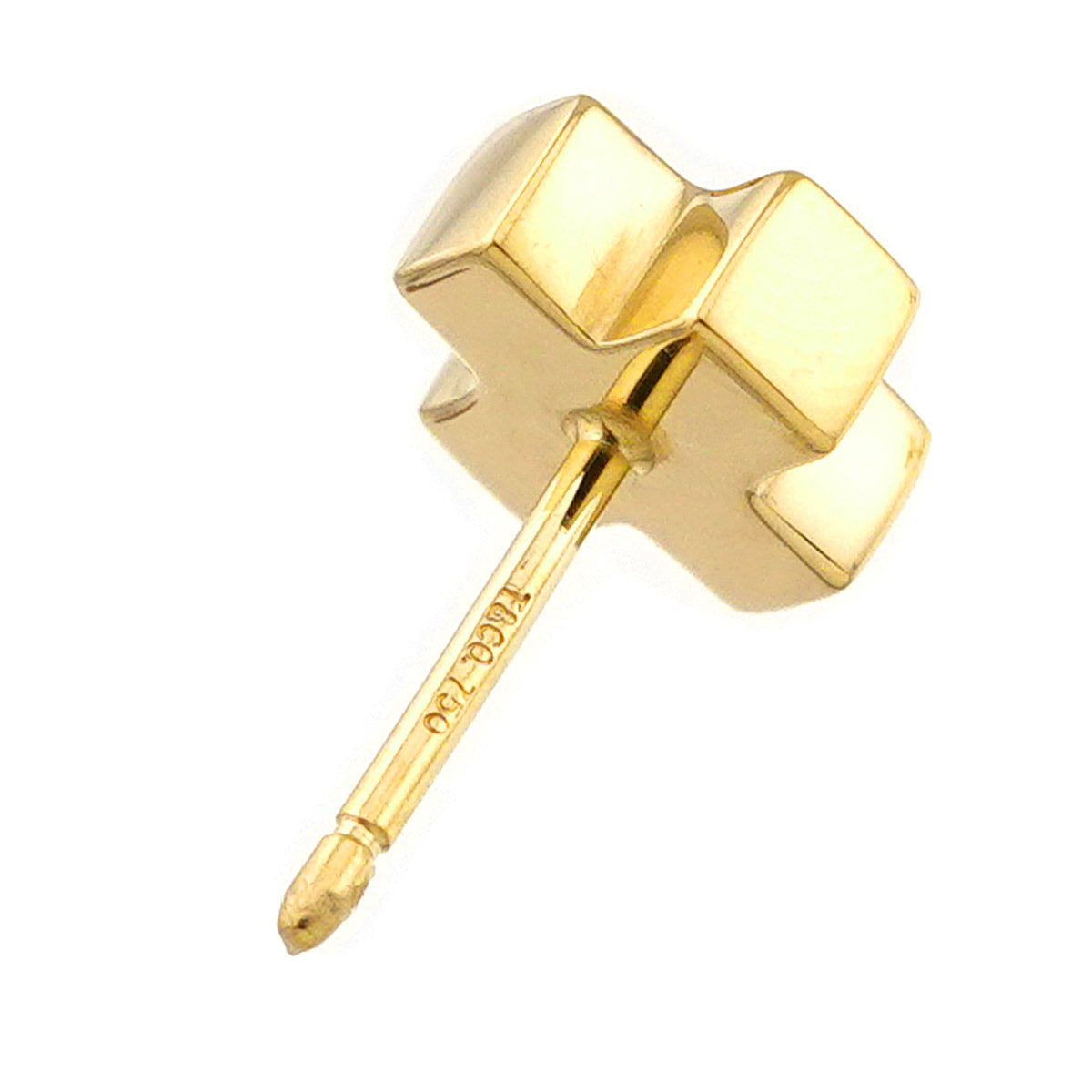 Roman Cross Earrings Pierced 18K Yellow Gold 750