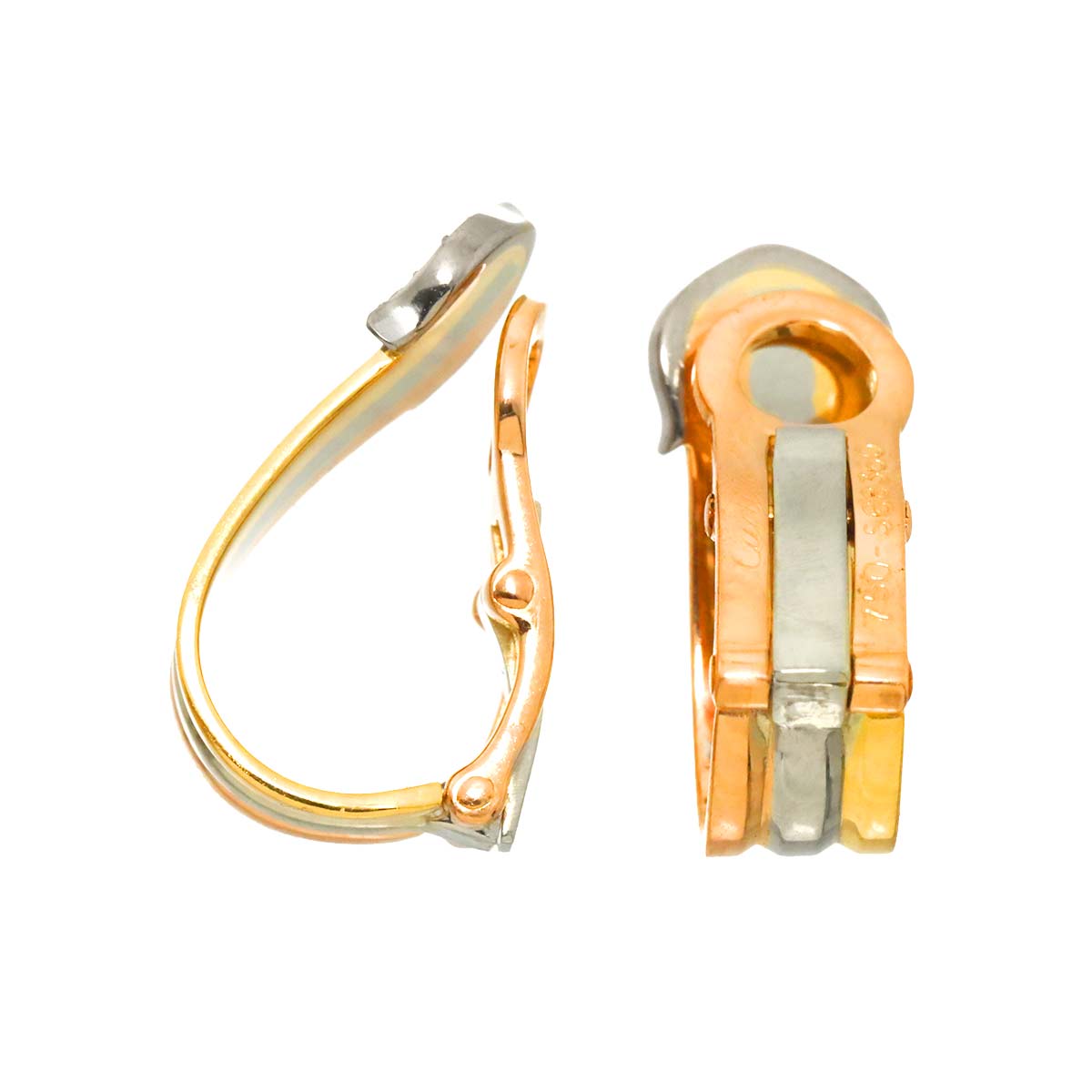 2C Trinity Diamond Earrings Clip-on 18K YG PG WG 750