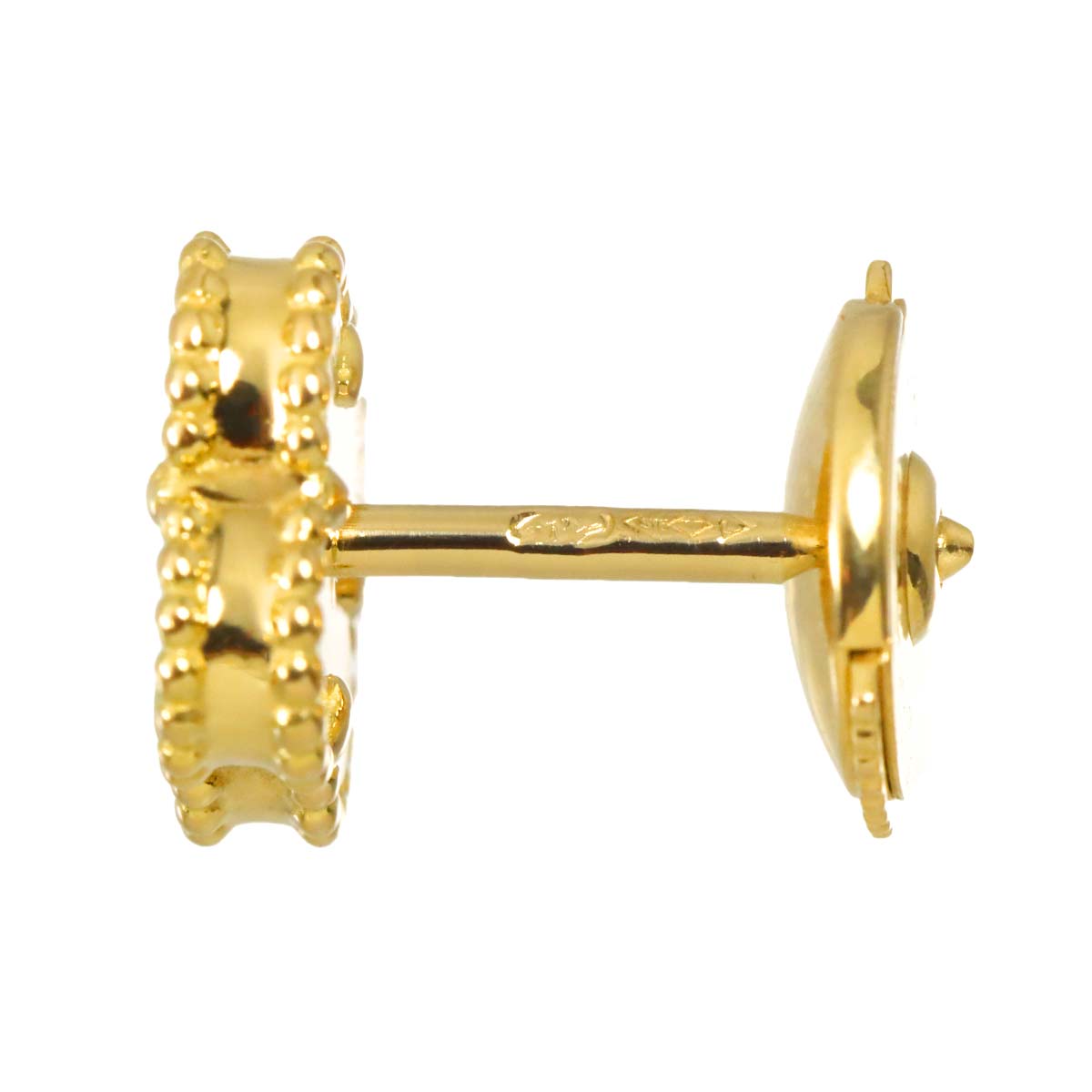 Sweet Alhambra Onyx Earrings Pierced 18K YG 750