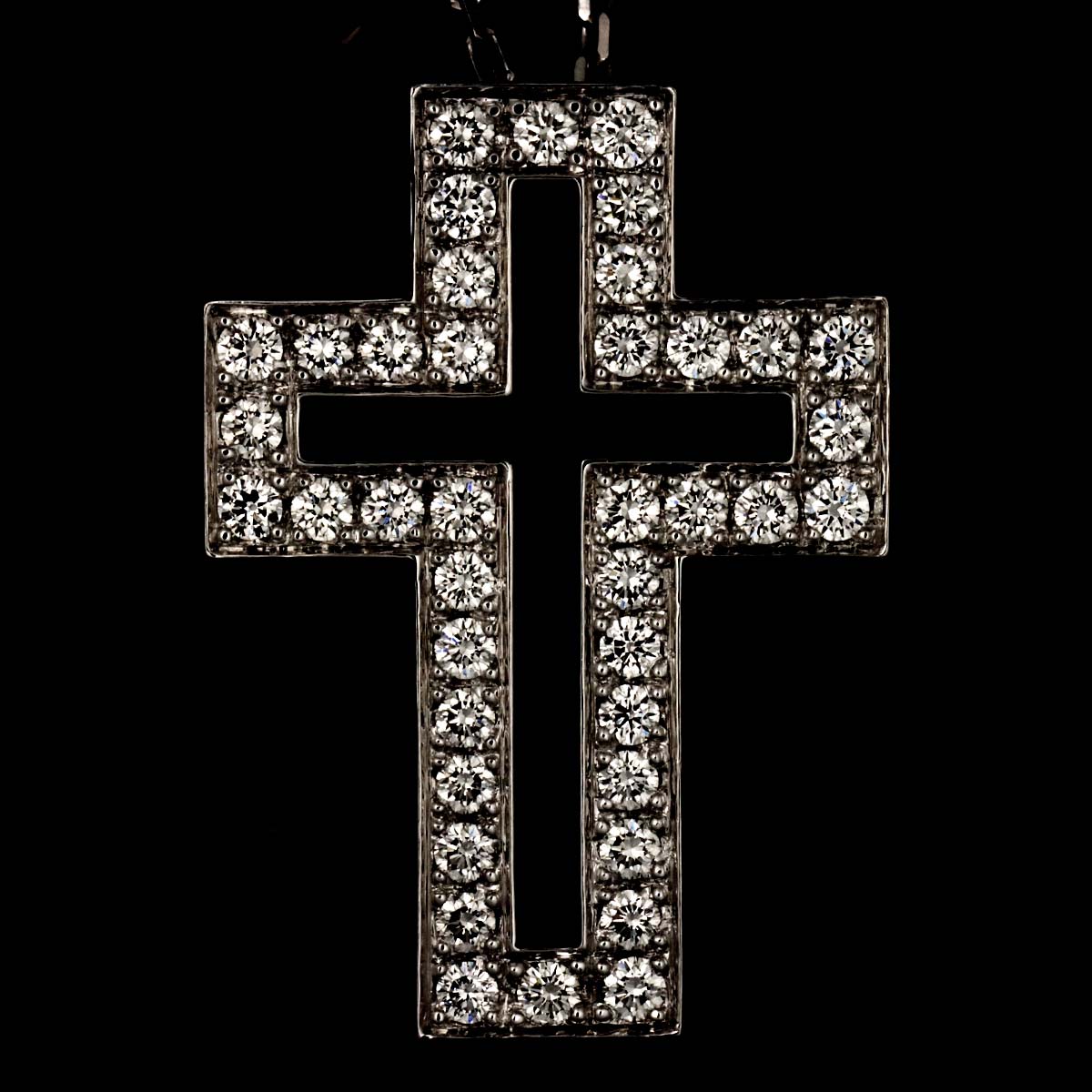 Cross Diamond Necklace 18K WG 750