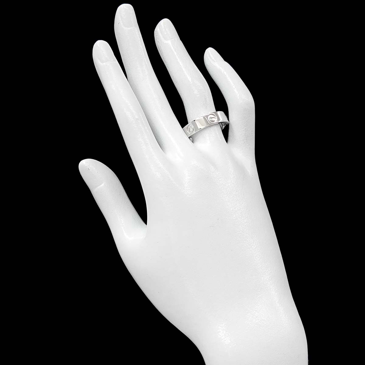 Love Ring Diamond 3P 18K White Gold 750 size60 9(US)