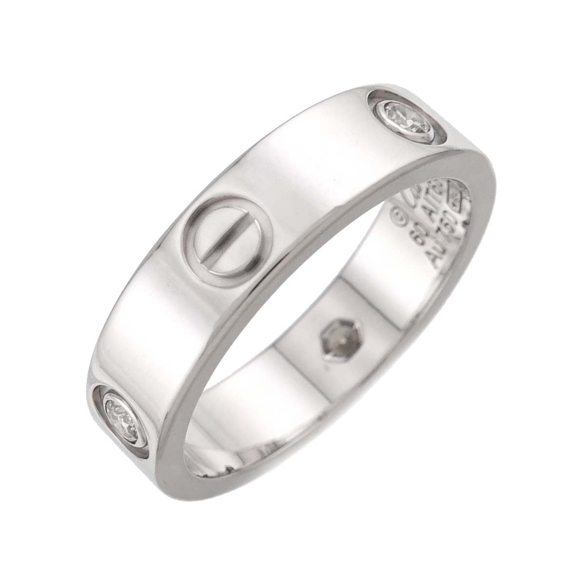 Love Ring Diamond 3P 18K White Gold 750 size60 9(US)