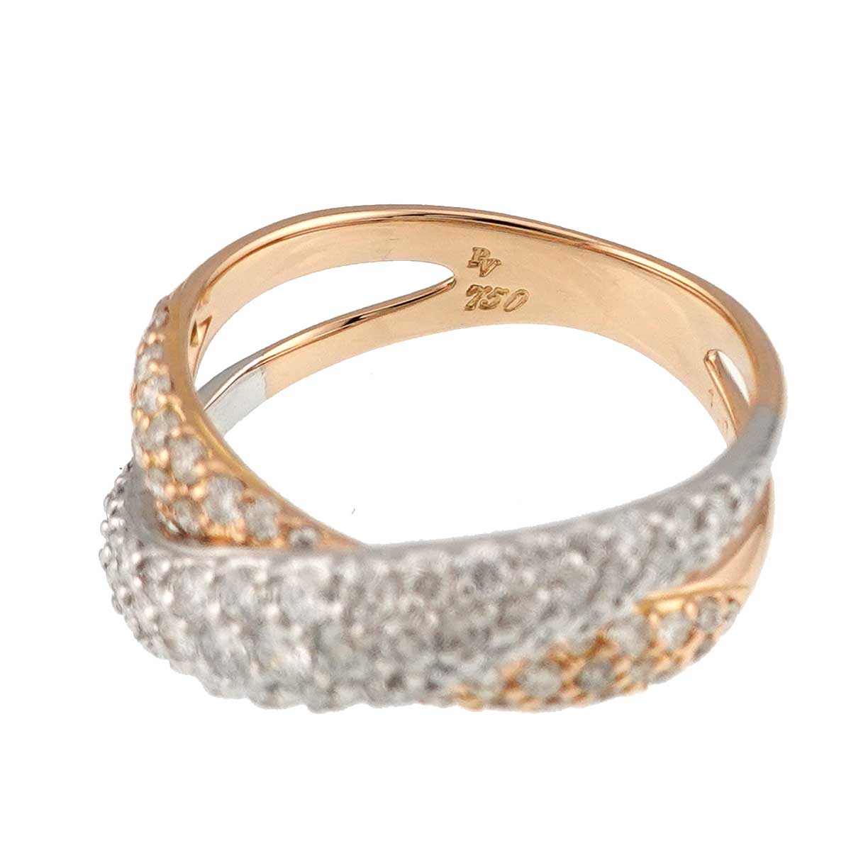 Diamond 1.00ct Ring 18K WG PG 750 5.5-5.75(US)