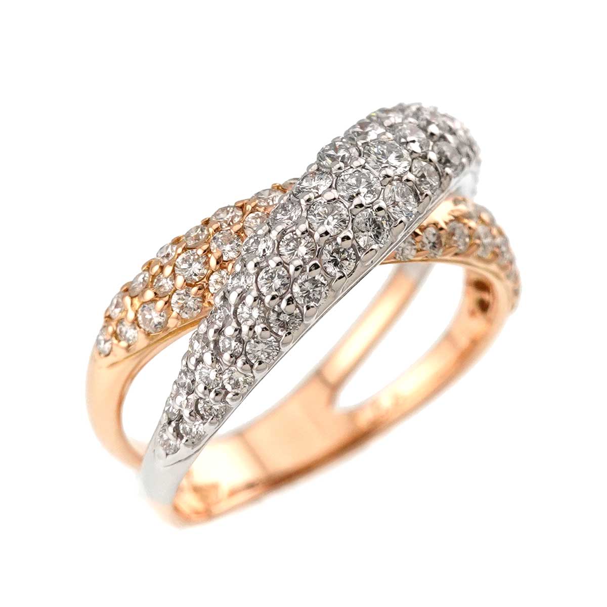 Diamond 1.00ct Ring 18K WG PG 750 5.5-5.75(US)