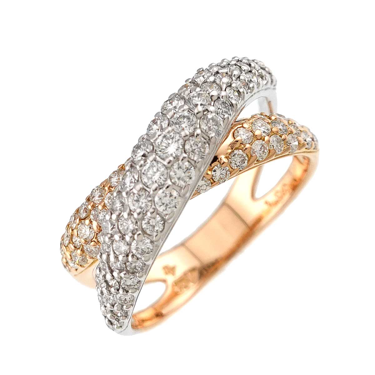 Diamond 1.00ct Ring 18K WG PG 750 5.5-5.75(US)