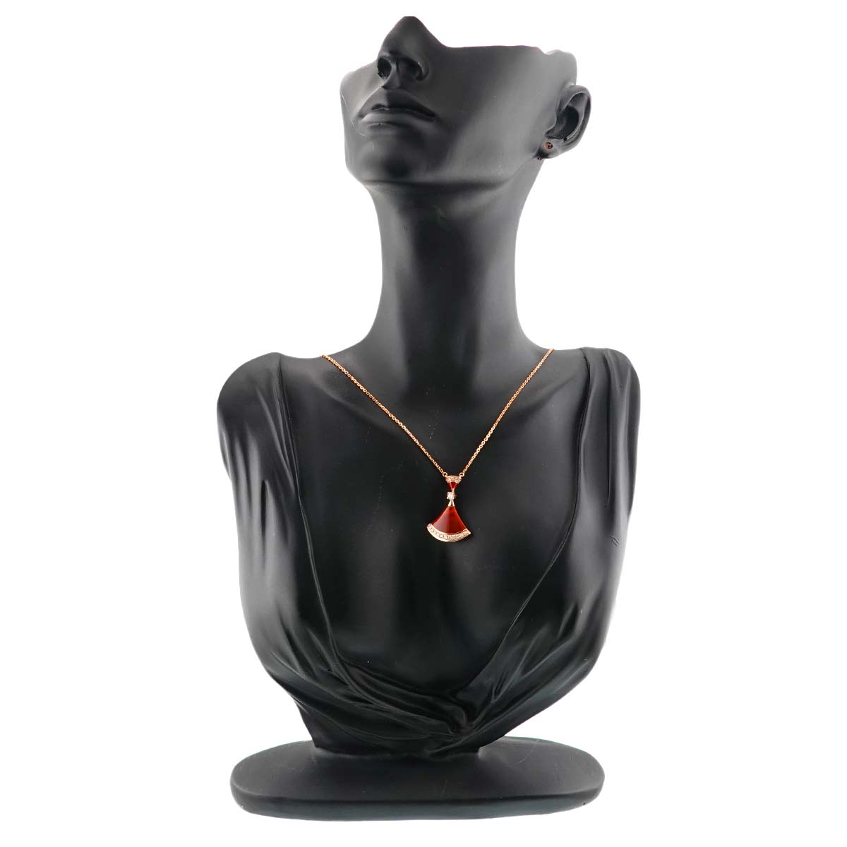 DIVAS DREAM Carnelian Diamond Necklace 18K PG 750
