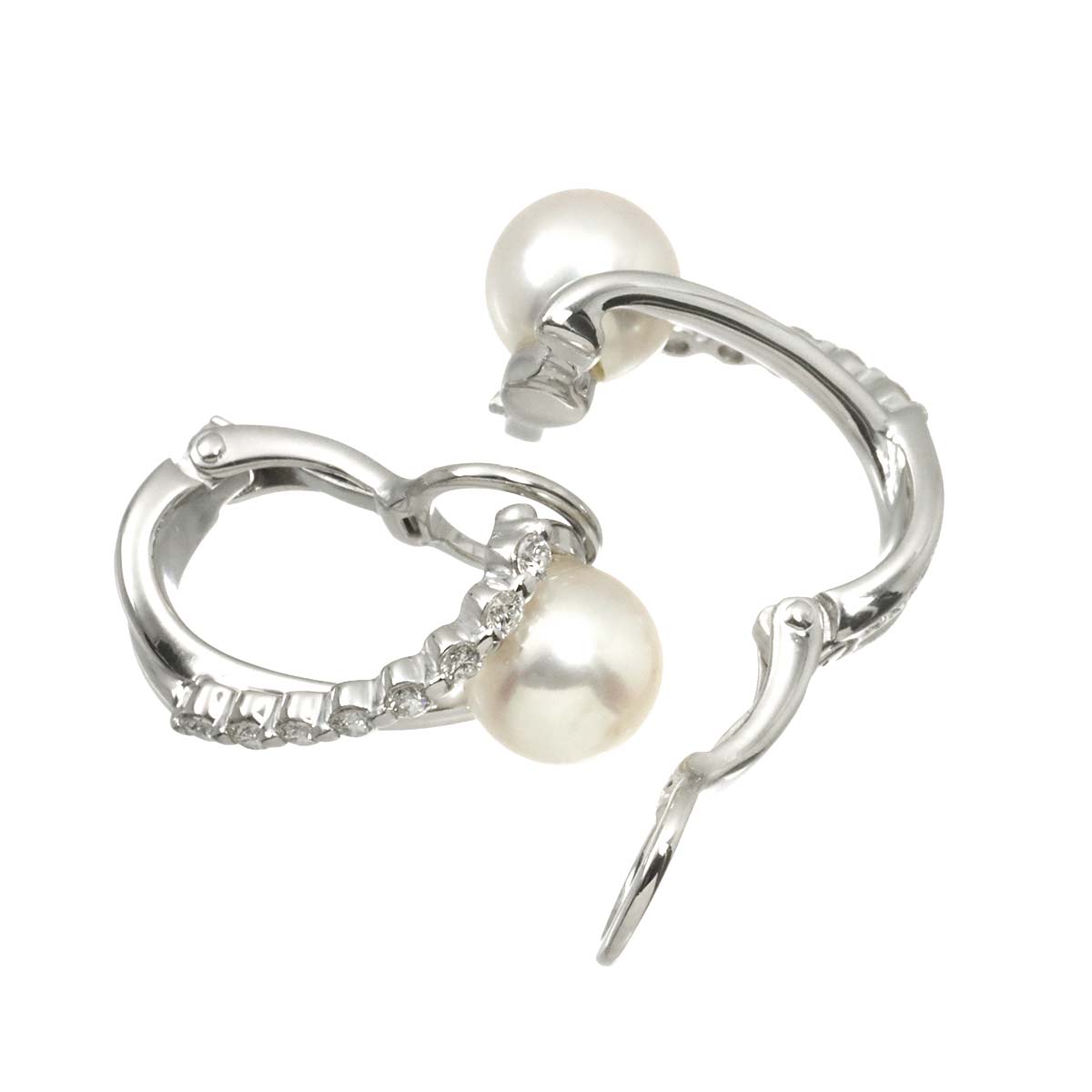 Akoya Pearl Diamond 0.13ct/0.13ct Earrings Clip on 18K WG 750