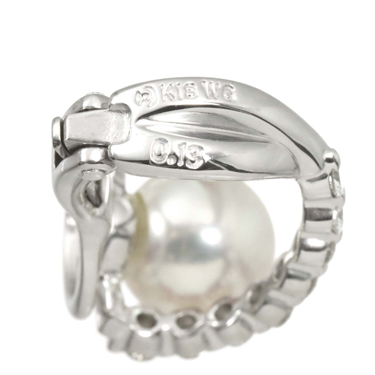 Akoya Pearl Diamond 0.13ct/0.13ct Earrings Clip on 18K WG 750