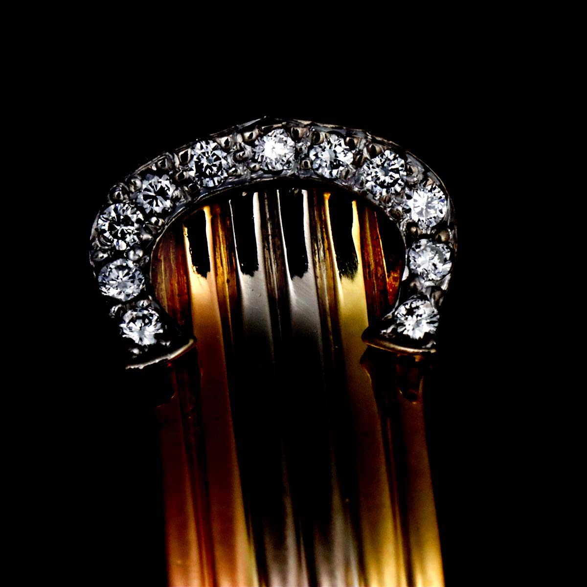 Cartier 2C Trinity Diamond Earrings Clip-on 18K YG PG WG 750