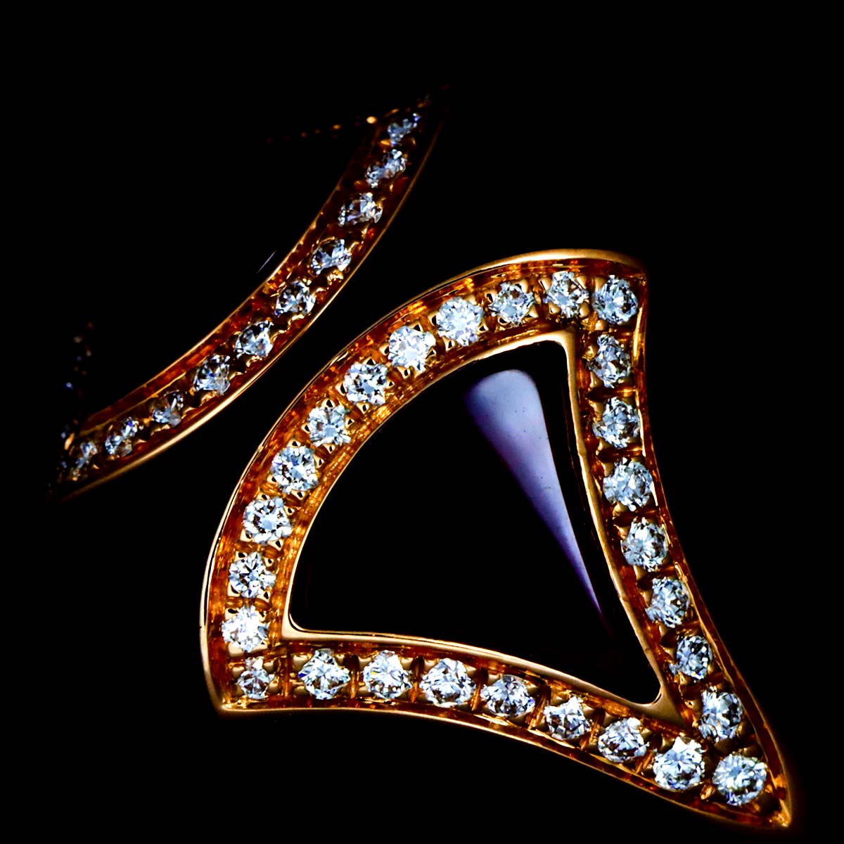 Carnelian Diamond Ring 18K PG 750 size53 6-6.25(US)