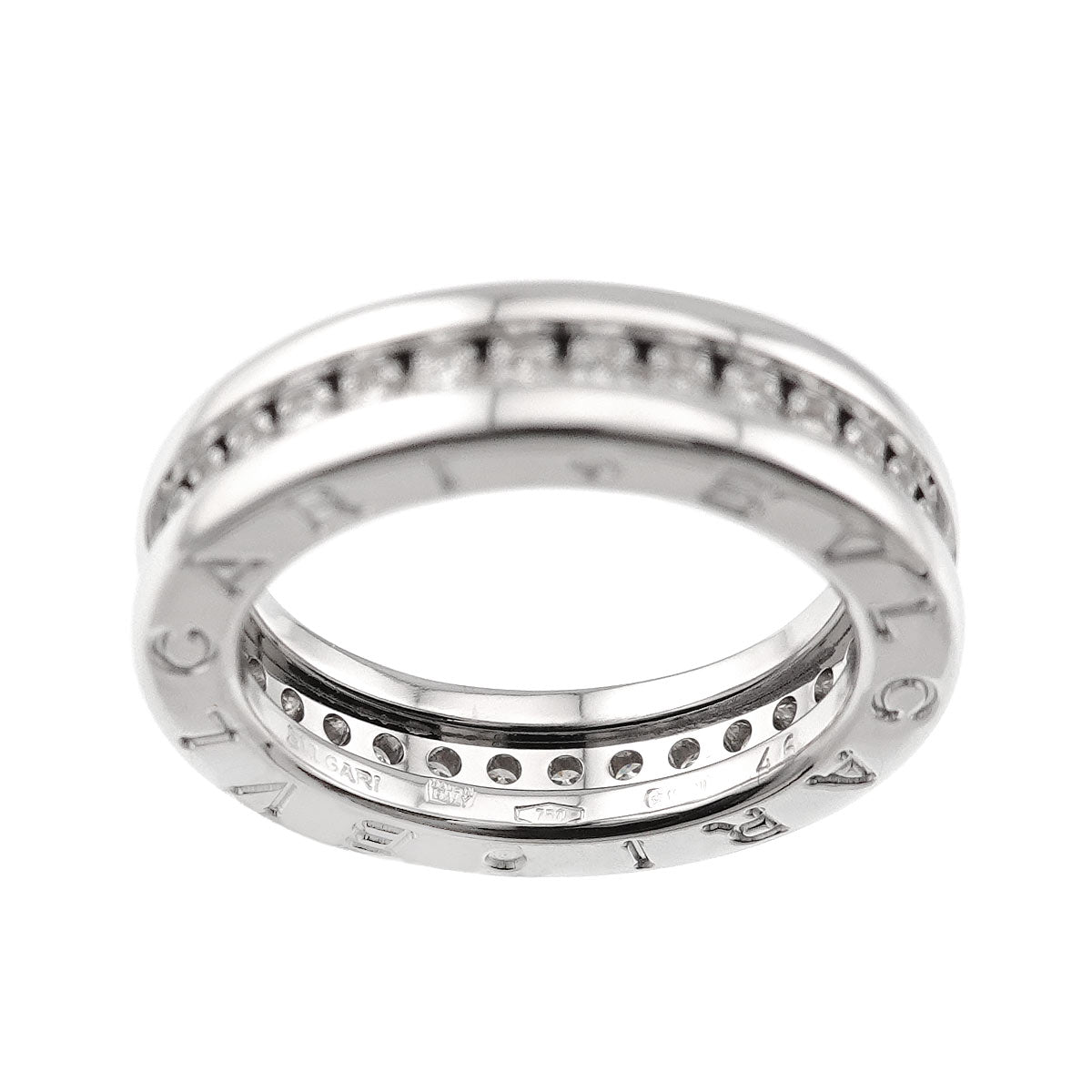 B-zero1 Band Diamond Ring 18K WG 750 size45 3.25-3.75(US)