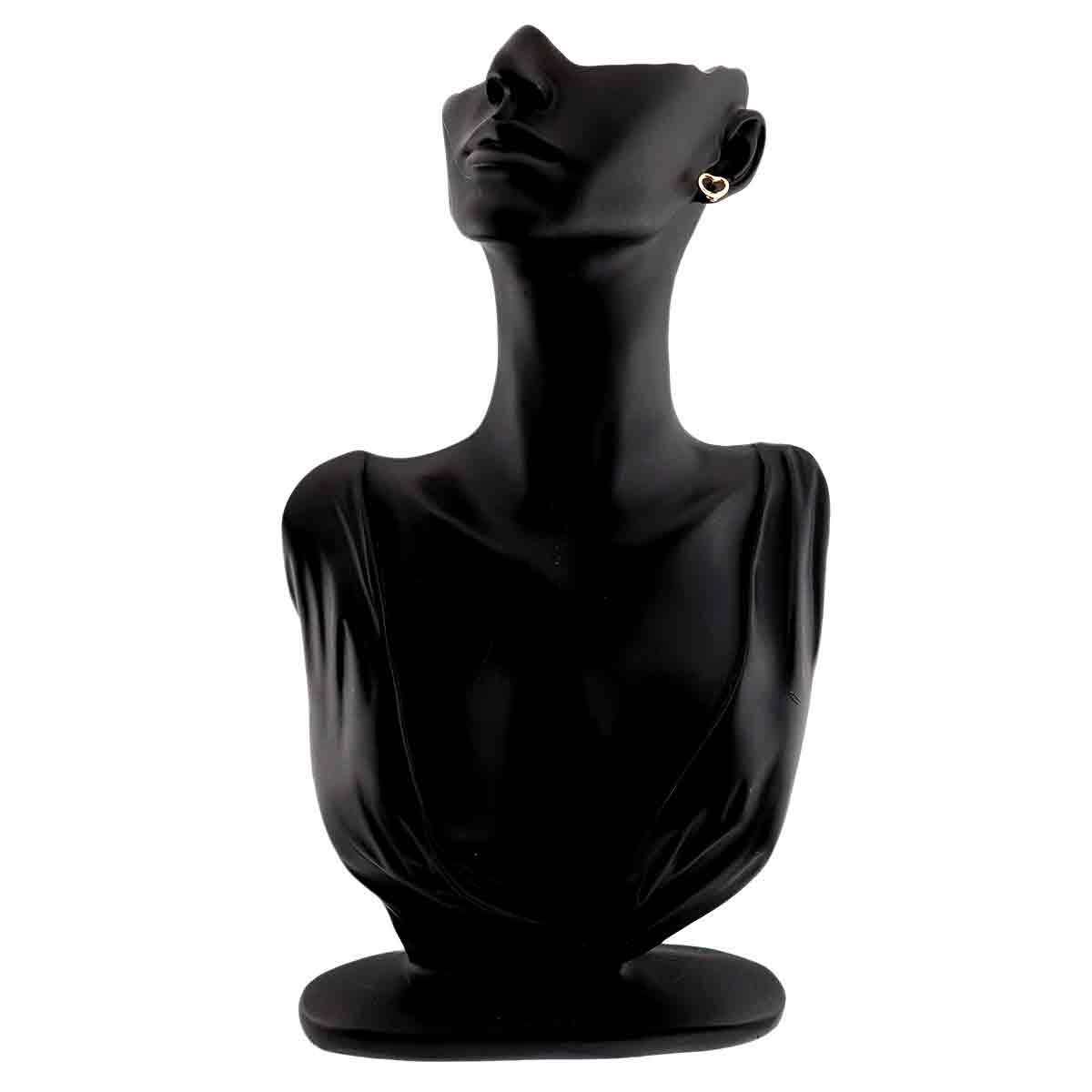 Open Heart Earrings Pierced 18K Yellow Gold 750