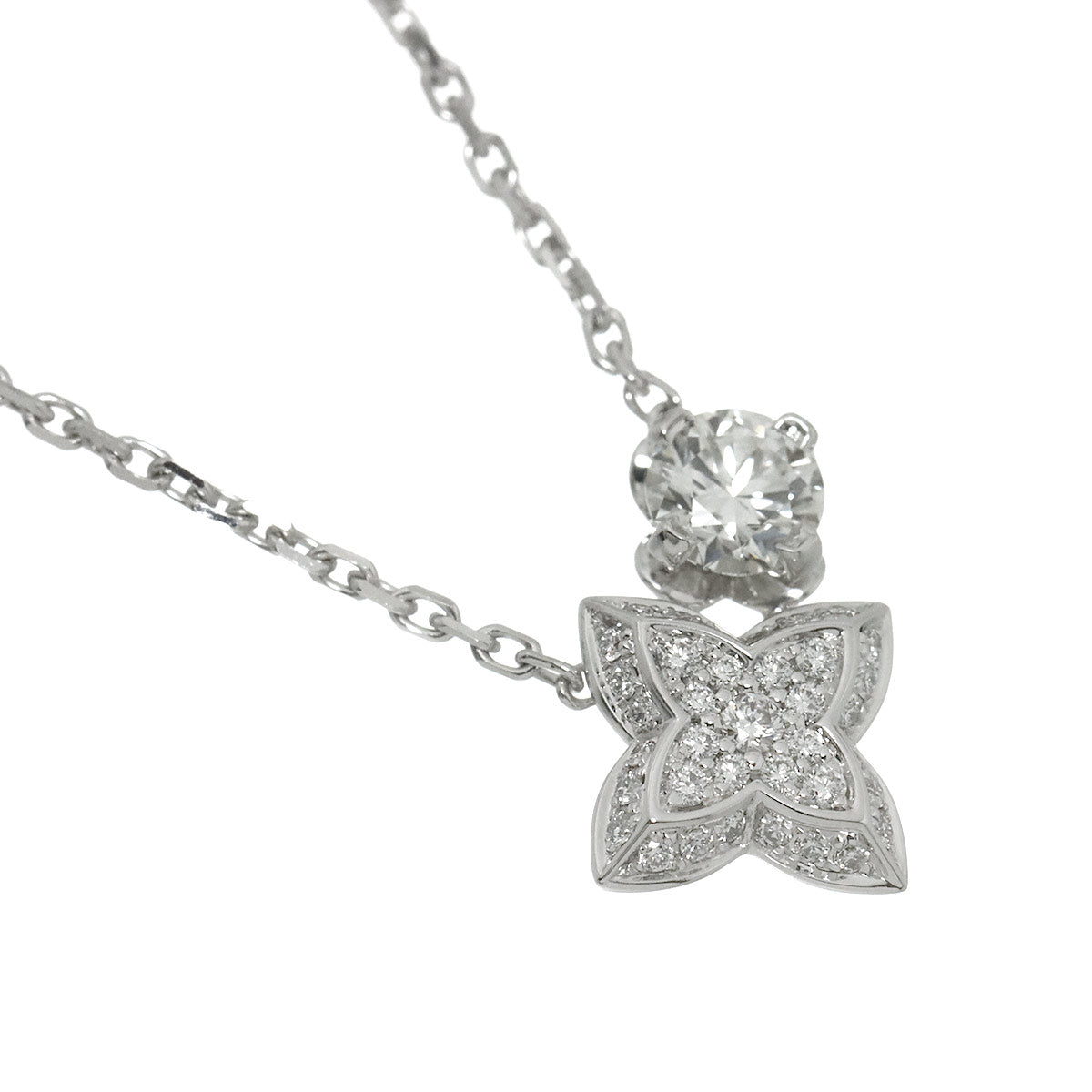 LV Diamond Necklace 18K WG 750