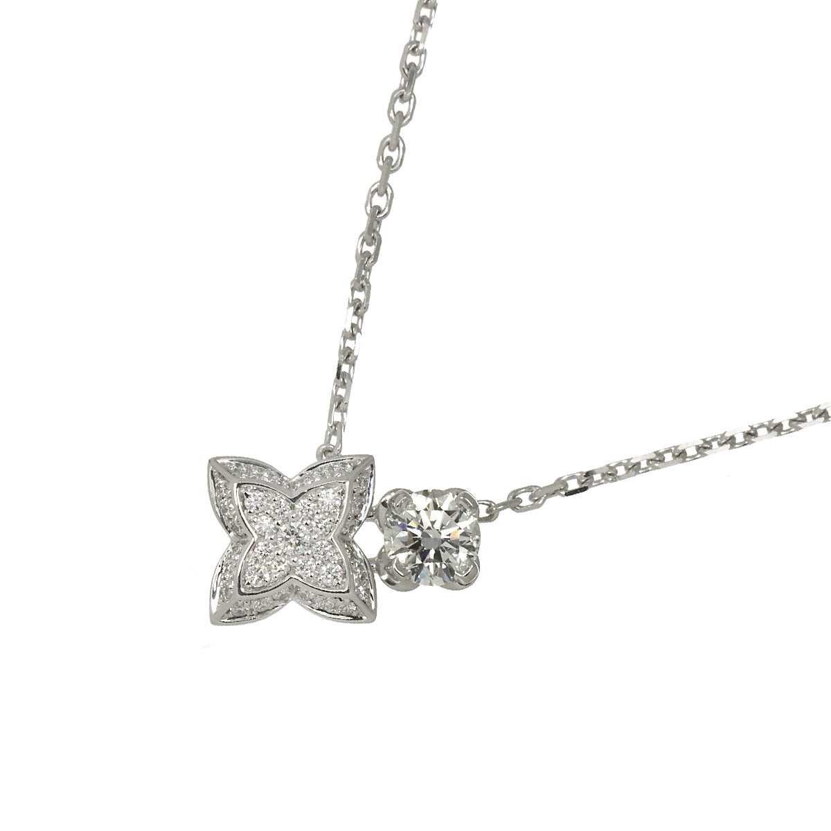 LV Diamond Necklace 18K WG 750