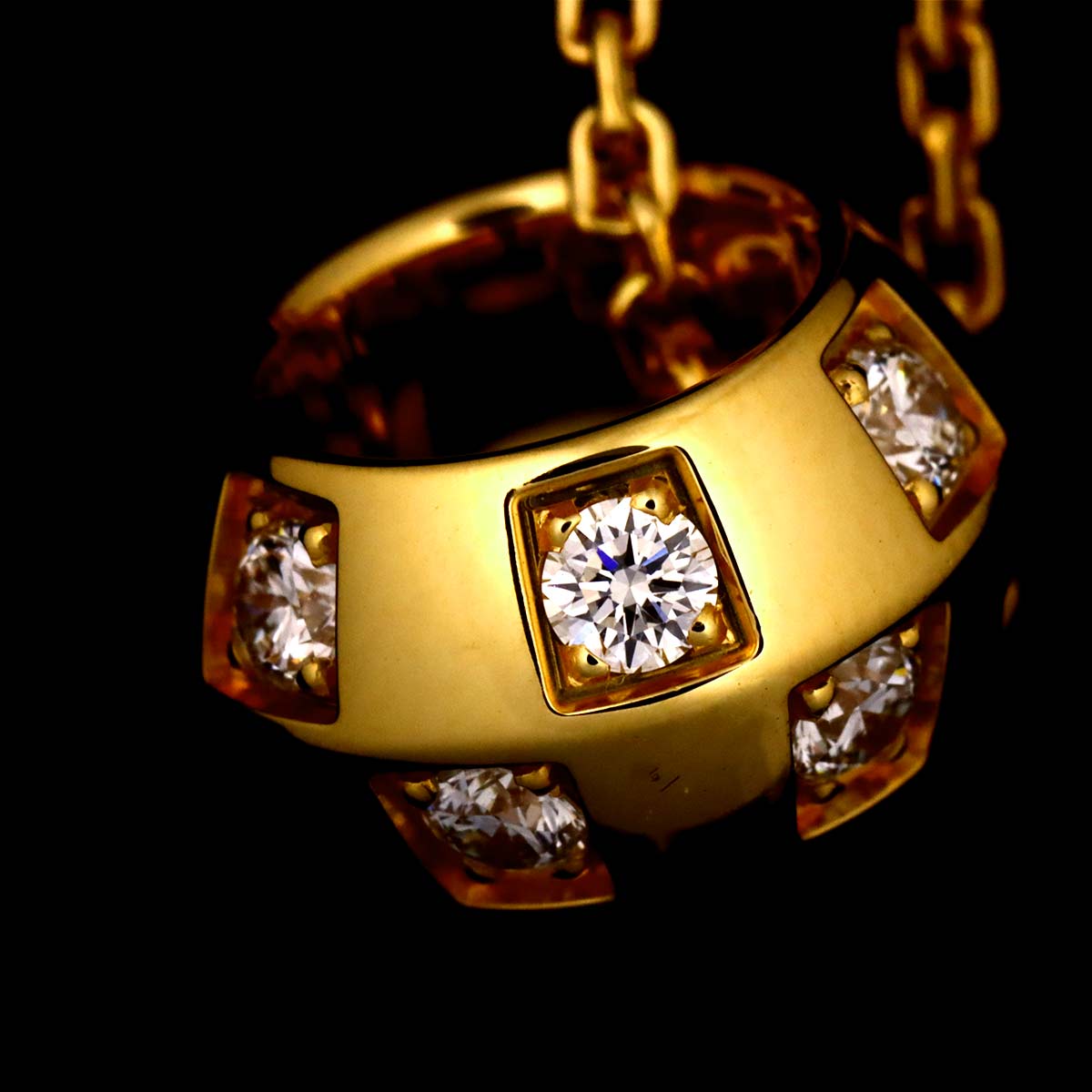 Damier Diamond Necklace 18K YG 750