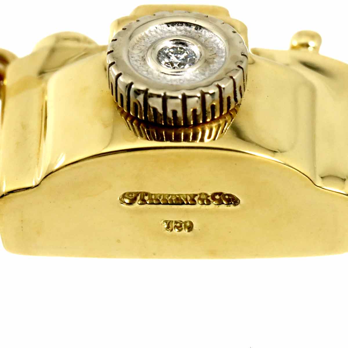 Camera Motif Diamond Pendant Top 18K YG WG 750