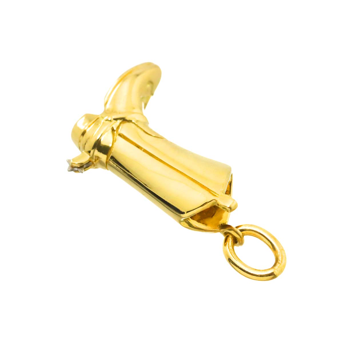 Western boots Motif Pendant Top 18K Yellow Gold 750