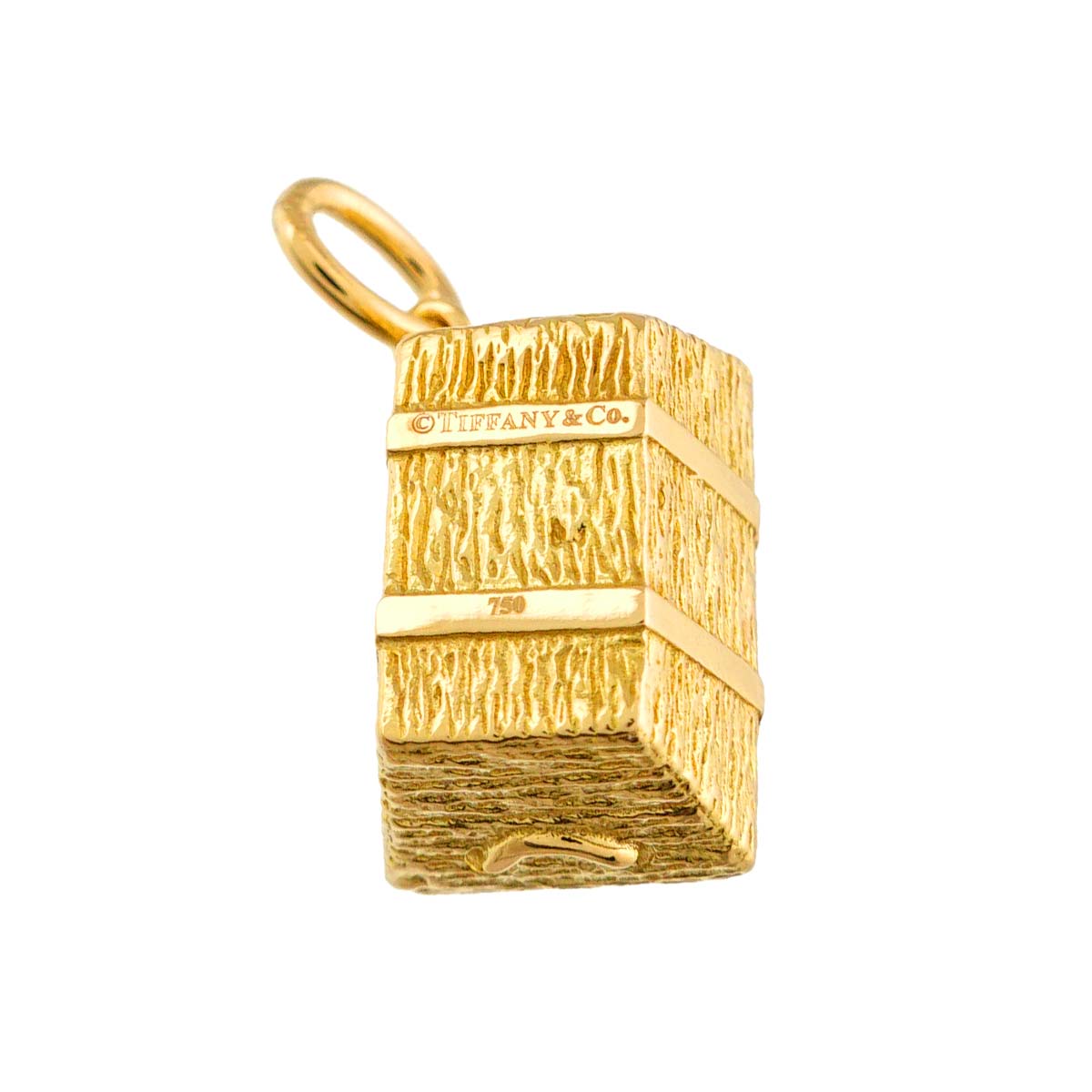 Treasure chest Sapphire Diamond Pendant Top 18K YG 750