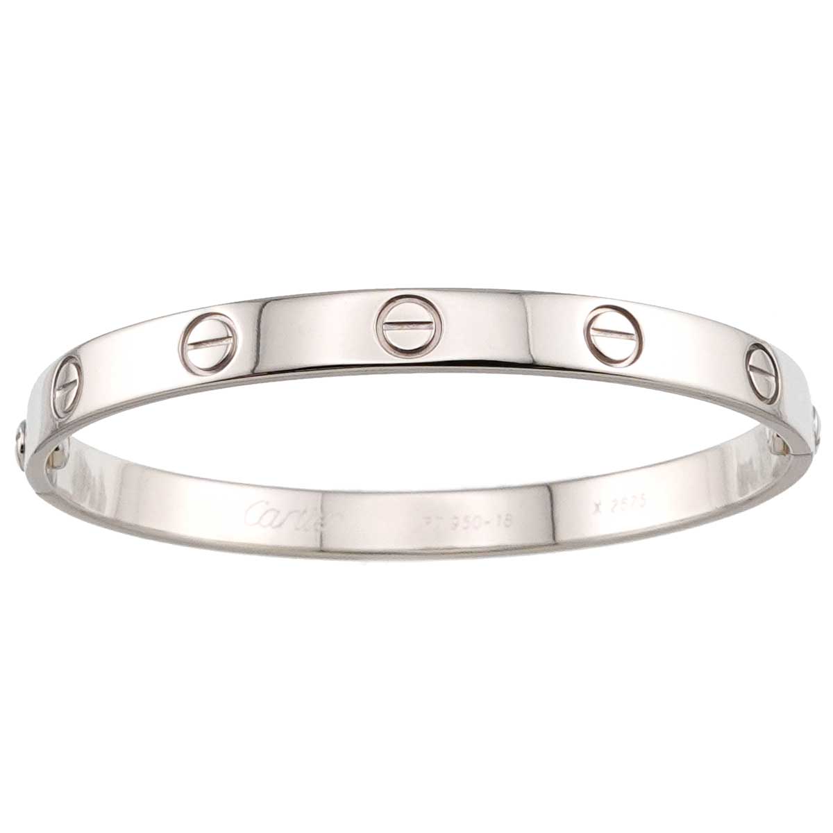 Love Bracelet Bangle Pt Platinum Size18