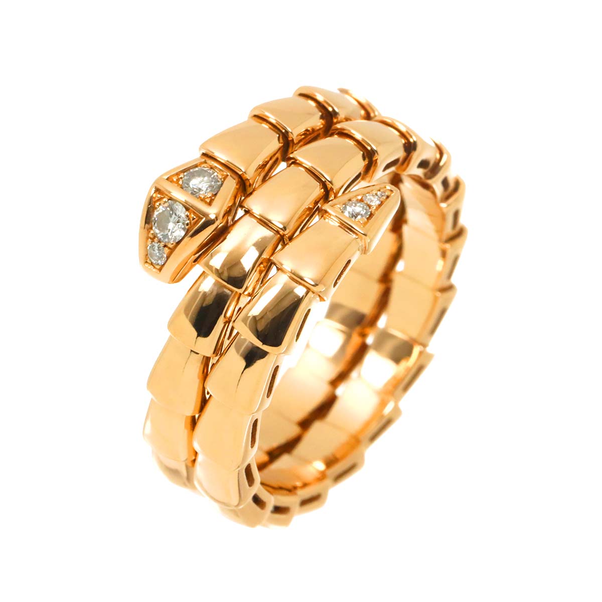 Serpenti Viper Diamond Ring 18K PG 750 sizeXL 8-8.25(US)
