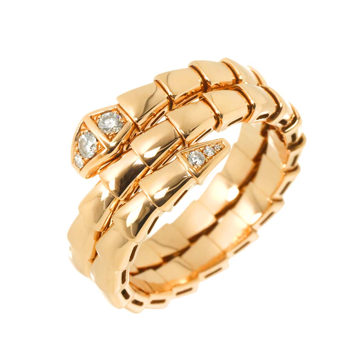 Serpenti Viper Diamond Ring 18K PG 750 sizeXL 8-8.25(US)