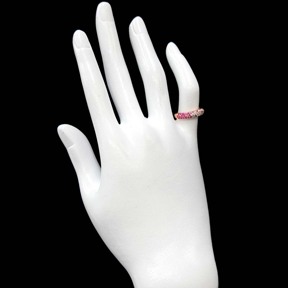 Sapphire 0.29ct Diamond 0.15ct Ring 18K PG Size:4.5(US)