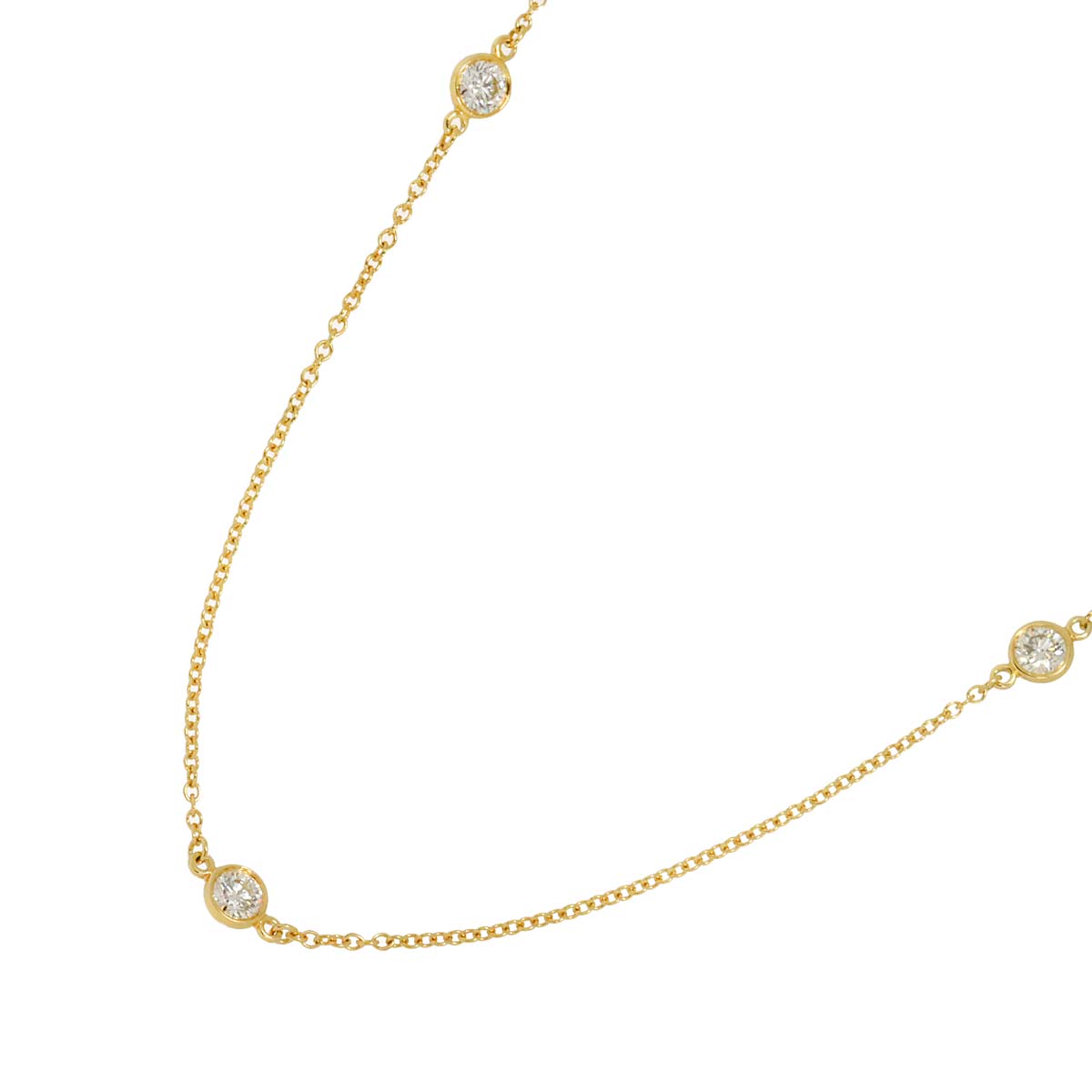 By The Yard Diamond 3P Necklace 18K YG 750