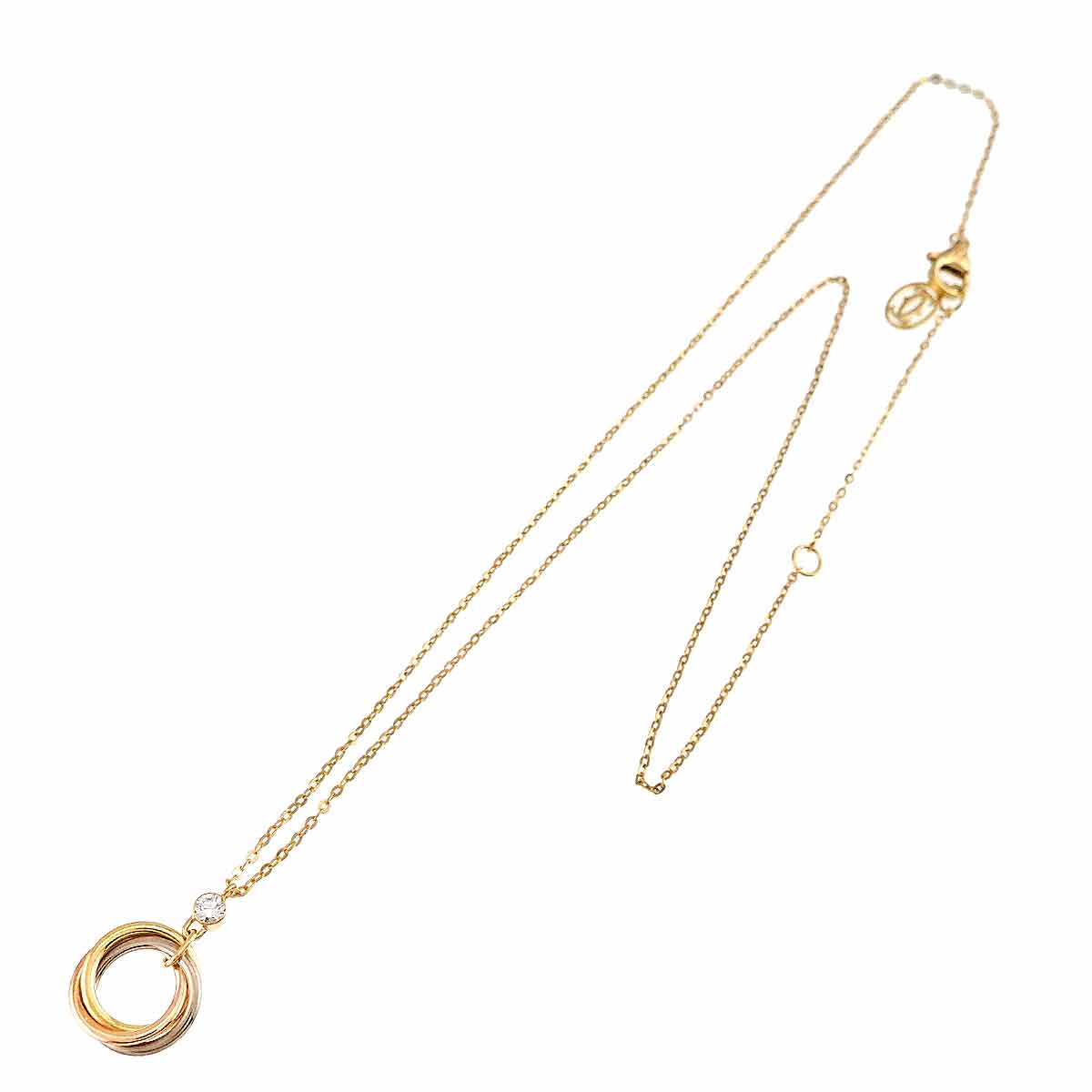 Trinity Diamond Necklace 18K YG WG PG 750
