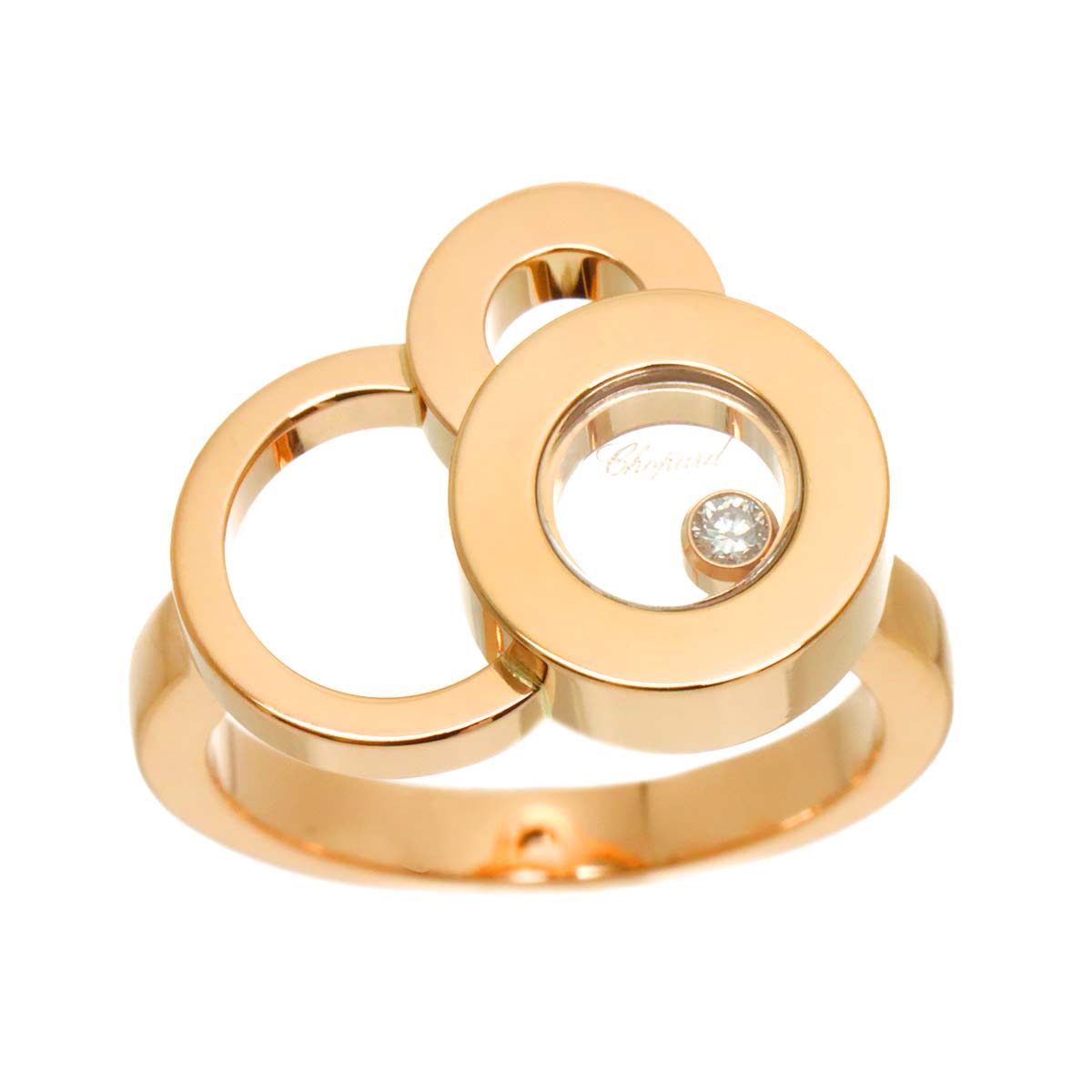 Happy Diamond Bubble Ring 18K PG 750 Size4.75-5(US)