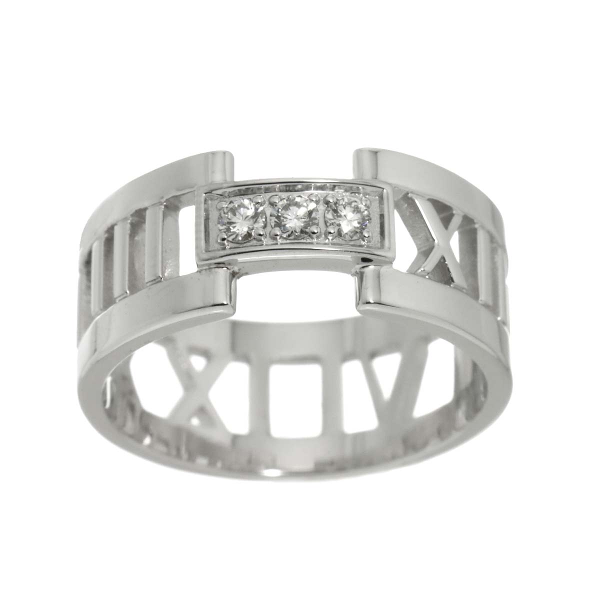 Atlas Diamond Ring 18K White Gold 750 size6.75(US)