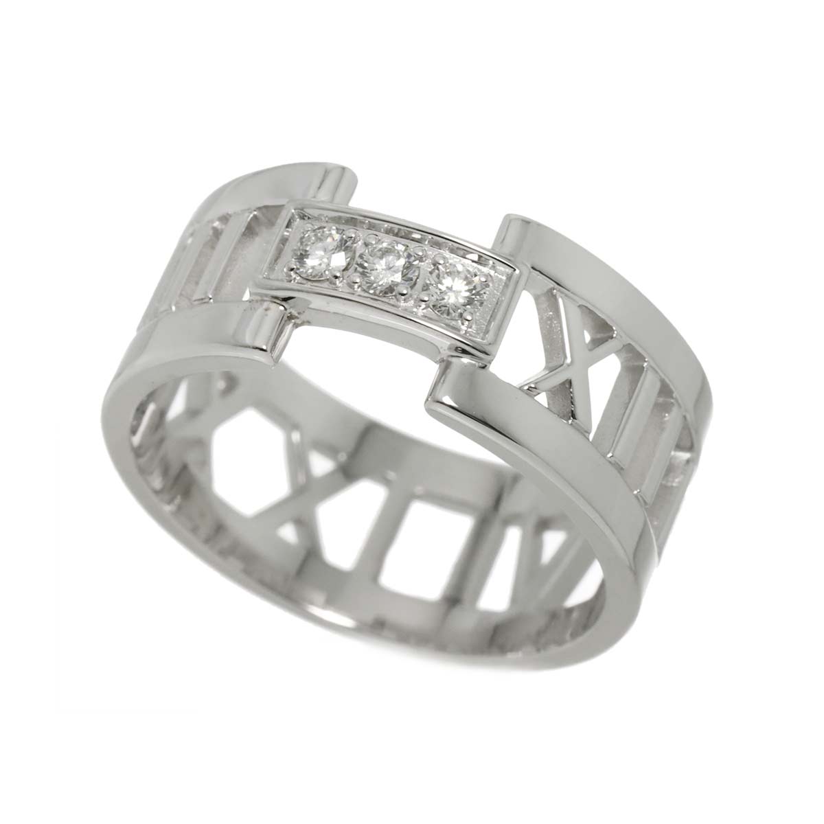 Atlas Diamond Ring 18K White Gold 750 size6.75(US)