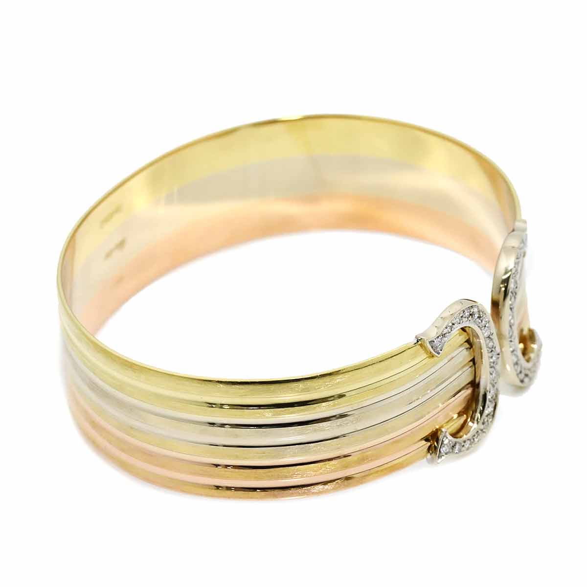 2C C2 Diamond Trinity Bangle Bracelet 18K YG WG PG 750