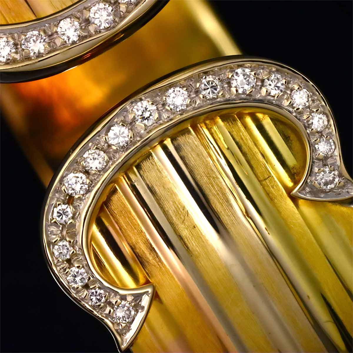 2C C2 Diamond Trinity Bangle Bracelet 18K YG WG PG 750