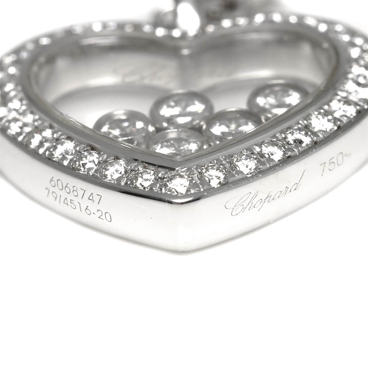 Happy Diamond Heart Necklace 18K White Gold 750