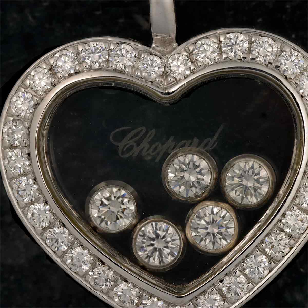 Happy Diamond Heart Necklace 18K White Gold 750