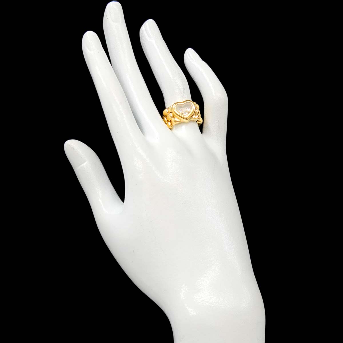 Happy Diamond Heart Ring 18K YG 750 Size5.25(US)