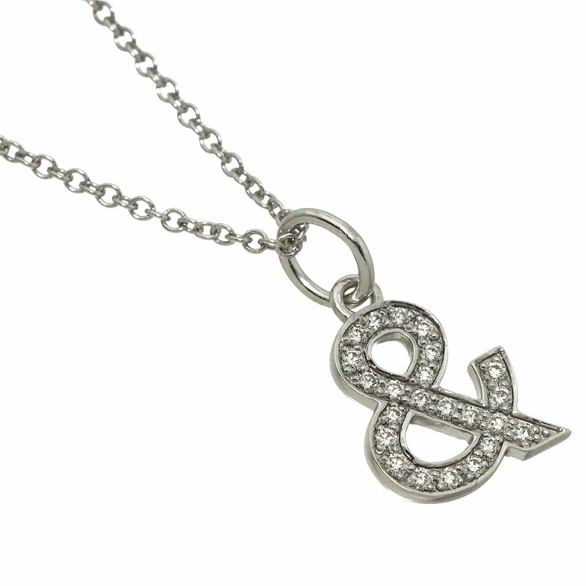 Ampersand Diamond Necklace 18K WG White Gold 750