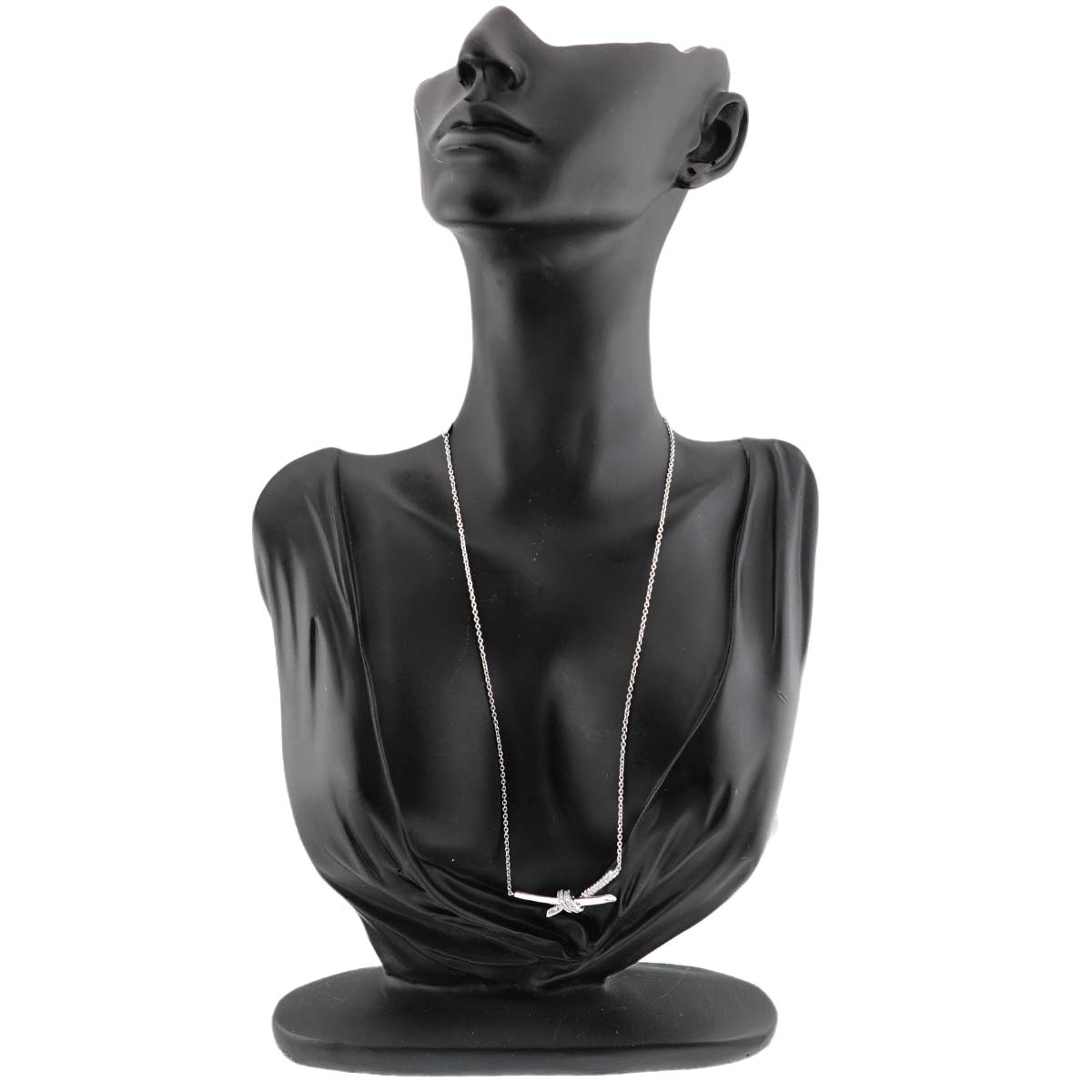 Knot Diamond 0.25ct Necklace 18K White Gold 750