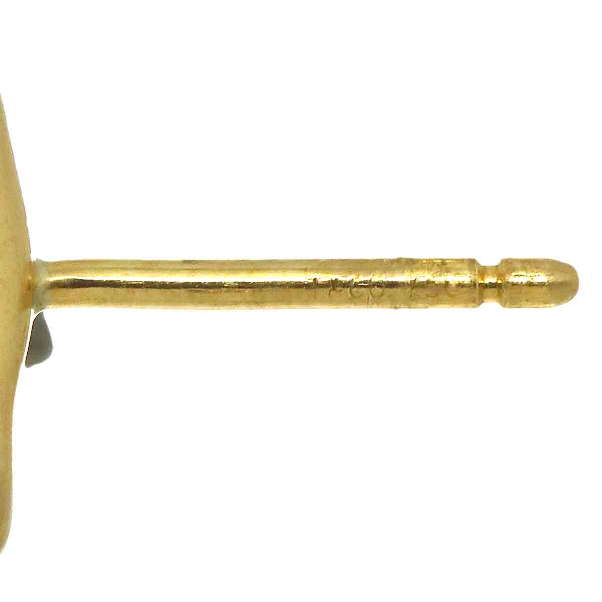 Full Heart Earrings Pierced 18K Yellow Gold 750