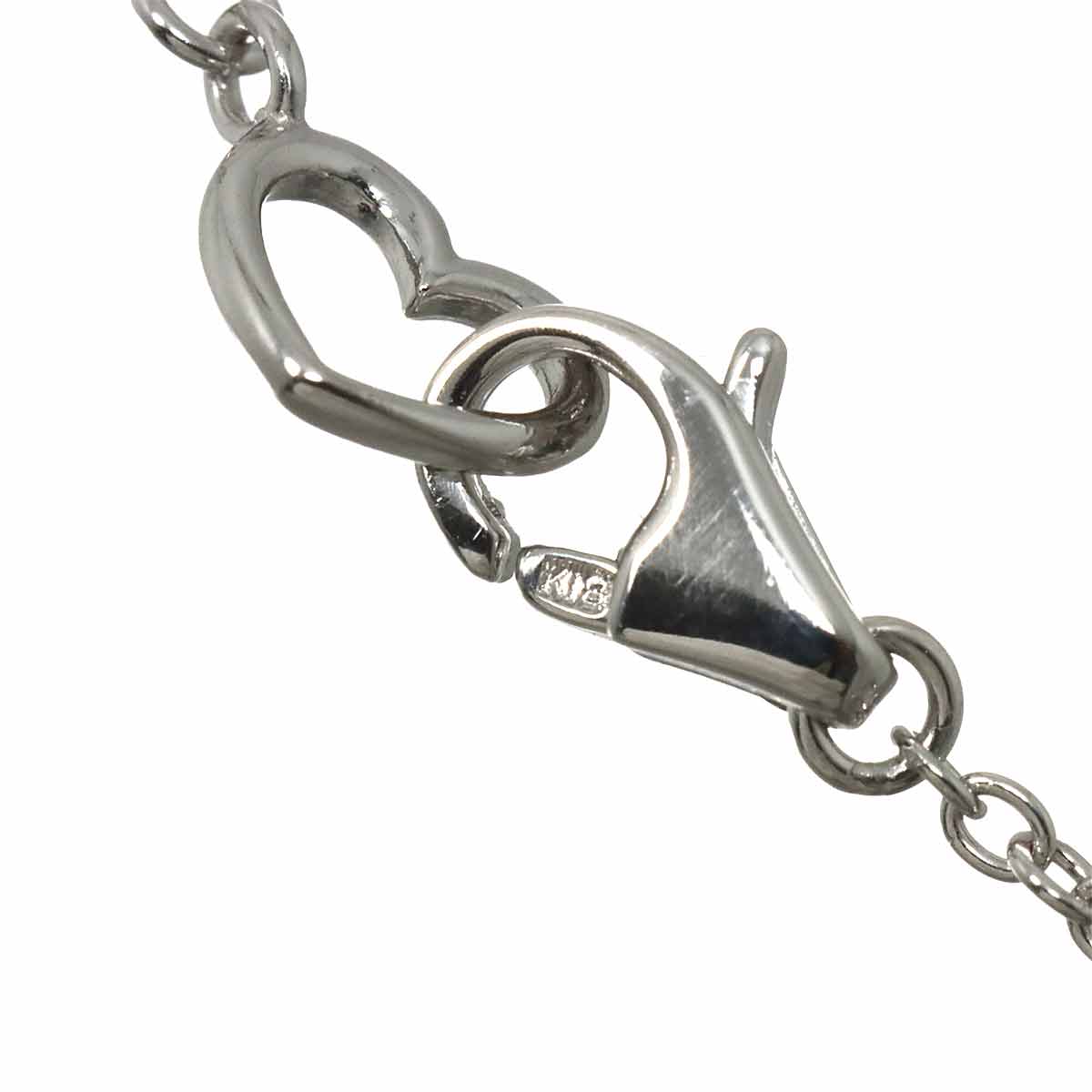 Heart Motif Diamond 0.11ct Necklace 18K White Gold 750